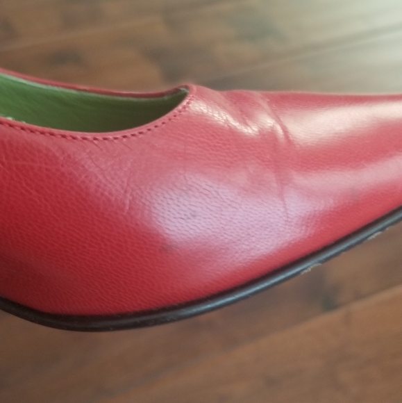 FABIO RUSCONI Red Leather Pointy Toe Pump - Size 5 - Picture 7 of 11
